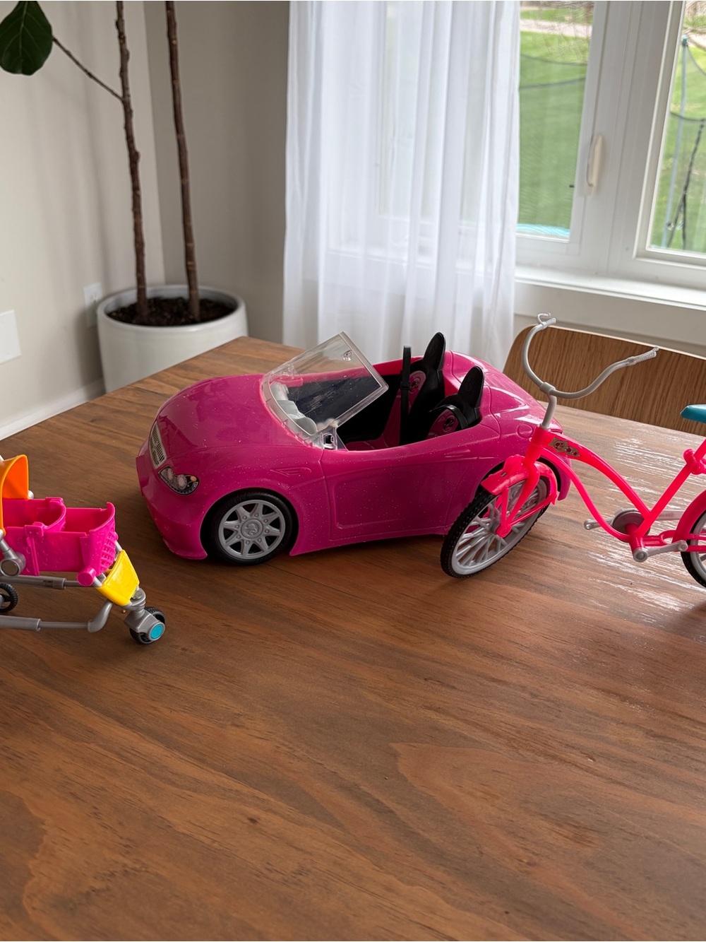 Barbie Convertible Toy Car – bike and stroller